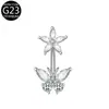 Venta Caliente Transfronteriza G23 Mariposa Perforada Flor Circona Anillo para Uña Uña Uña Anillo F136 Aleación de Titanio Joyería para Perforación