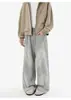 Calça Casual Lavada Estilo Retro Americano da Moda para Homens e Mulheres, Calça de Moletom Reta com Caimento Solto Popular