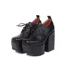 Tallas 35-46, Zapatos de Moda para Mujer para Todas las Estaciones, Plataforma Impermeable, Tacones Ultra Altos, Zapatos de Mujer de Talla Grande Transfronterizos, Zapatos de Salón con Cordones