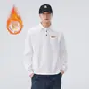 Ropa para Hombre Fengshe / Camisa Polo para Hombre de Primavera y Otoño, Camiseta de Manga Larga para Hombre, Corte Holgado, Cuello Camisero, Sudadera con Forro Polar, Camiseta Polo