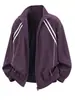 Chaqueta de aviador retro con cuello alto para hombre, estilo americano de otoño e invierno, a rayas de moda, corte holgado, deportiva casual, chaqueta cool con cuello alto
