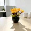 Nuevo bonsái de planta de té de 9 brotes, adecuado para restaurantes, cafeterías, plantas en maceta pequeñas, accesorios de fotografía y decoraciones de flores artificiales