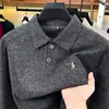 Camisa Polo de Manga Longa em Liocel Estilo Old Money para Homem, Nova Coleção Outono 2026 Camiseta Bordada de Alta Qualidade para Homem com Gola Polo