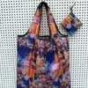 Nueva bolsa de compras plegable de dibujos animados 210D tamaño pequeño bolsa ecológica de poliéster tamaño pequeño bolsa de mano/hombro de dibujos animados
