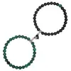 Pulseiras Artesanais de Contas Pretas e Vermelhas para Casais Apresentando Contas de Pedra Natural com Conector de Coração de Prata Design Ajustável Perfeito para Pulseiras Combinando Dele e Dela Ideia de Presente Estilosa e Significativa