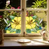 Cbccht105 Pegatina de Vidrio para Esquina de Ventana Floral y de Pájaros Transfronteriza Adhesivo Colorido de Doble Cara Pegatina Decorativa de Flor para Esquina de Vidrio Ultra Transparente