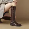 Botas Altas Retro de Tacón Grueso para Mujer 2026 Tendencia Otoño/Invierno Nuevo Estilo Moda Adelgazantes Botas Altas Botas de Montar para Personas Bajas