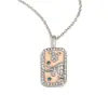 Colgante de Nicho Estilo Europeo y Americano Acero Inoxidable Chapado en Oro de 18K Aceite Goteando Lleno de Diamantes Doce Constelaciones Collar Cuadrado Colorido para Mujer