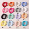 Joyería Acrílica Plástico Textura Pintura Cadena 40*33mm Forma de U Abierta Accesorios para Joyería DIY Serie de Colores Macarrón