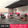 Mobiliario de patio de villa de alta gama, conjunto de sofá y mesa de centro de ratán y teca para casa de huéspedes de ocio, terraza exterior y jardín