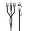Cable de Datos para Teléfono Móvil de Carga Súper Rápida Rhino 120W Uno para Tres Adecuado para Apple tipo-c Cable de Carga Tres en Uno