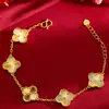 Design Personalizado de Alta Qualidade Cobre Banhado a Ouro Trevo Joias de Prata Loja de Joias Mesmo Estilo Joias Pulseira de Trevo de Quatro Folhas para Mulheres