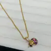 Nuevo Retro Exquisito Moda Morado Collar de Calabaza Luz de Lujo Gama Alta Dulce Cadena para Clavícula Temperamento Versátil Accesorio