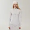 Bai Cai Rong 100% cachemira nueva colección 2026, prêt-à-porter de alta calidad, cuello semi-alto, dobladillo enrollado, estilo americano holgado y cómodo para otoño e invierno