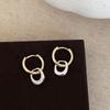Lujo Ligero Simple Costura Bicolor Contraste de Color Sentido de Alta Gama Aretes Nicho Diseño Elegante Sentido Estilo Frío Aretes Exquisitos para Mujer