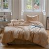 Primavera y verano nuevo conjunto de cuatro piezas de Tencel de color puro orquídea de los años 60, funda de edredón de cama Nantong de lujo ligera y sedosa de alta gama