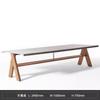 Mesa y silla de comedor para exterior de teca tejida, resistente al agua y al sol, de mármol, de ratán, para jardín, patio y ocio.