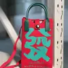 Bolso de Teléfono Móvil a Cuadros para Mujer Bolso Cruzado de Hombro Pequeño Lindo Ligero Bolso Tejido Bolso de Punto