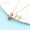 Plata 925 chapada en oro hebilla colgante de cuenta redonda diy hebilla de Jade Perla hebilla de plata collar colgante accesorios para hombres y mujeres