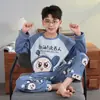 Pijama Infantil Cartoon para Meninos 2025 Novo Conjunto de Duas Peças com Calça de Manga Longa para Crianças Maiores Roupas de Casa