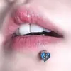 Cruz en Forma de Corazón Aleación de Titanio Acero de Titanio Incrustada de Diamantes Lujo Ligero Acero de Titanio Piercing de Labio Piercing Transfronterizo Accesorios Yiwu Joyería
