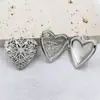 Accesorios de Joyería de Acero Inoxidable Corazón Forma de Corazón Melocotón Patrón Hueco Colgante Caja de Fotos Colgante Marco de Fotos Colgante
