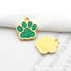 Acessórios de joias DIY Gota Cor de óleo Glitter Dog Footprints Pet Dog Pingente Logotipo imprimível Anti-Lost Tag