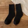 Meias Grossas com Forro de Lã Femininas de Inverno Meio da Panturrilha Meias de Terry Coloridas Meias à Prova de Odor Terry Quente para Inverno Feminino