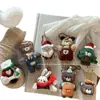 Ins Coreano Nuevo Dibujo Animado Papá Noel Oso Tela de Fieltro Colgante Llavero Lindo Colgante para Bolso para Mujeres
