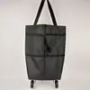 Bolsa de compras con ruedas, plegable y portátil, bolsa de gran capacidad para mujer, adecuada para uso doméstico, supermercado, mensajería, compras de comestibles, carrito pequeño