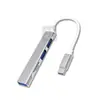 Base de Expansión Lateral USB Extensor Cuatro en Uno Multifunción Hub Otg Adecuada para Portátil Apple Tipo C