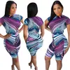 2026 Moda Femenina Popular Europea y Americana del Fabricante Conjunto Casual de Manga Corta con Cuello Redondo y Pantalones Cortos para Estar en Casa con Estampado Digital En Stock