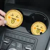 Posavasos Redondo de Goma Antideslizante para Coche Decoración Interior de Coche Creativa de Dibujos Animados Lindo Almohadilla de Almacenamiento Almohadilla de Tanque de Almacenamiento