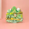 Ímãs de Geladeira de Guangxi, Lembranças de Madeira Culturais e Criativas com Tema de Cidade, Ímãs de Geladeira Turísticos das Cidades de Guilin, Liuzhou, Nanning