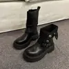 Botas Martin casuales de estilo británico retro para mujer que aumentan la altura, nuevo modelo Otoño e Invierno 2026, botas de moda plegables de suela gruesa de media pantorrilla, uso bidireccional
