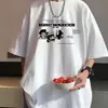 Camiseta de Manga Curta em Promoção Relâmpago para Homens, Top Tendência de Verão Simples de Meia Manga, Camiseta de Marca Tendência Casual Solta Estilo Hong Kong