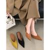Nuevas Mules de Moda para Mujer Estilo Francés Puntiagudas de Gamuza Tacón de Aguja Otoño 2026 Versátiles para el Trabajo
