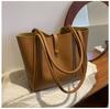 Bolsa Tote Estilo Coreano Grande Capacidade Cor Pura Satchel Simples Bolsa Sogra 2024 Bolsa de Ombro Moda Primavera Nova Bolsa Feminina