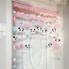 Cortina de Porta de Divisória Adesiva com Fita Mágica Sem Perfuração para Quarto de Casa em Forma de Coração com Tema de Ponto Infantil