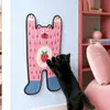 Placa de Arranhar para Gatos Sisal em Formato de Urso Morango Desenho Animado Infantil, Protetor de Parede Durável, Acessório Decorativo de Arranhar para Parede da Sala de Estar