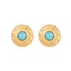 Brincos de turquesa natural novos celebridade da internet brincos de aço inoxidável brincos personalizados para mulheres temperamento elegante simples atacado