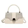 Bolso de Mano Cuadrado Pequeño de Moda 2025 Nuevo Bolso de Hombro con Cierre Bolso para Mujer de Pu Texturizado Elegante Versátil Bolso Cruzado para el Trabajo