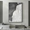 Fundo de Parede Espiral Abstrato Preto e Branco Pintura Decorativa Vertical Moderna Luxo Leve Sala de Estar Sala de Jantar Hall de Entrada Pintura para Pendurar