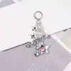 Chaveiro Ins Coração de Prata Estrela de Cinco Pontas para Mulheres, Pingente de Chave Coração de Alta Qualidade, Acessório Doce e Cool para Bolsa de Menina