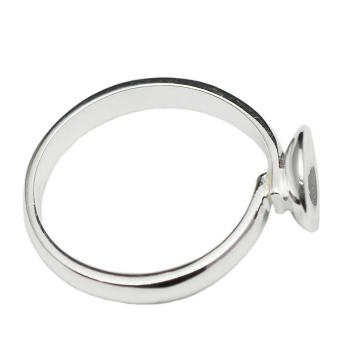 雅缤 银戒托 925女士开口戒指可镶嵌琥珀蜜蜡珠子底托速卖通热卖