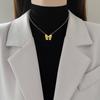 [acero de titanio de cuerpo completo] lazo estilo Mori personalidad minimalista horno collar de oro real femenino ins cadena de clavícula rojo neto