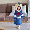 Pijama de una pieza para niños, Ropa para casa, Estilo familiar Otoño e Invierno, Felpa de doble cara, Engrosado, Lindo pijama de una pieza con dibujos animados