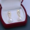 Pendientes de agua dulce de 11-12 mm, redondos, fuertes, ligeros, con defectos finos, perla morada S925, sencillos, para mujer, venta al por mayor
