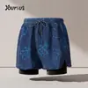 Bañador para Hombre para Prevenir la Vergüenza, Traje de Baño para Niños, Shorts de Playa, Bañador para Aguas Termales, Shorts de Secado Rápido, Gorro de Natación, Gafas de Natación, Conjunto de Tres Piezas