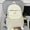 Mochila Estilo Transfronteiriço Fresca e Simples com Laço para Alunas, Adequada para Alunos do Ensino Fundamental II e Ensino Médio, Mochila Versátil Estilo Coreano
